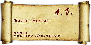 Ascher Viktor névjegykártya