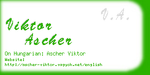 viktor ascher business card